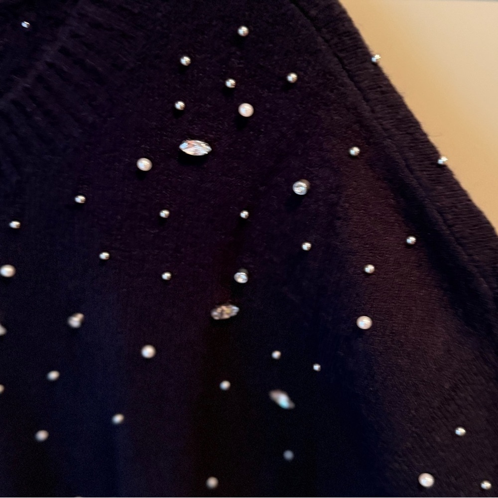 NWT Talbots Navy Crew Nexk Sweater w Faux Stone Accents SZ M - Picture 14 of 14